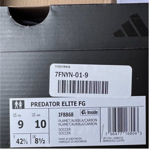 NEW Adidas Predator Elite FG Platinum Metallic Soccer Cleats IF8868 Mens Size 9 main image 6